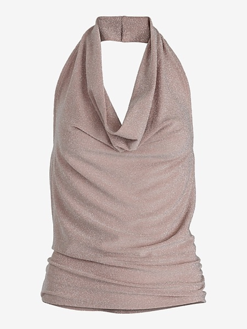 Express Blush Pink Draped Cowl Halter Neck Tank